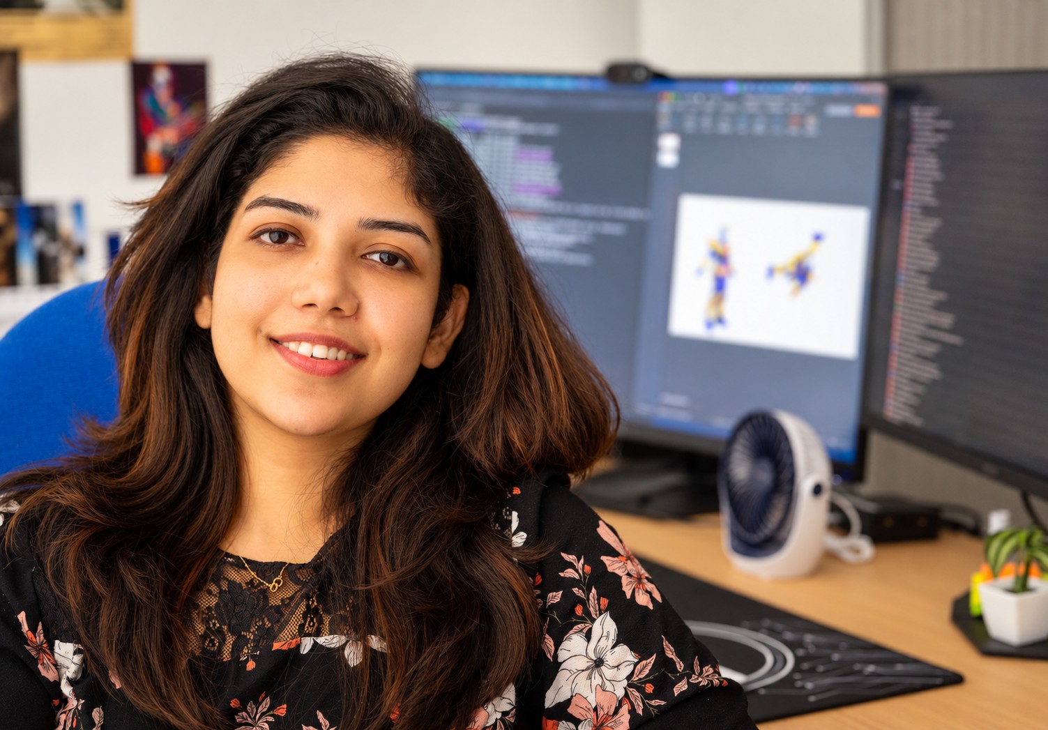 Deblina Bhattacharjee at her desk